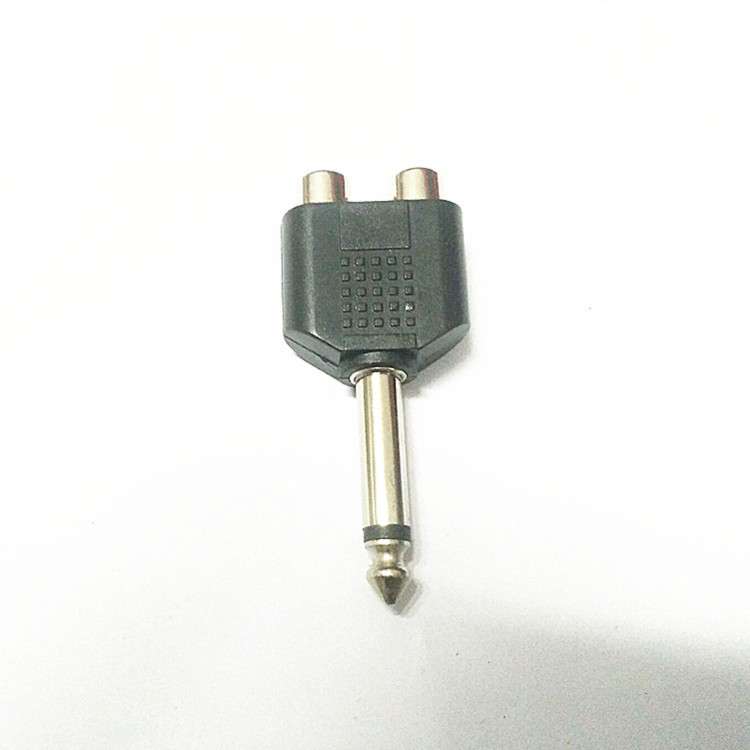 6.5转双莲花母6.5双RCA母麦克风音响调音台转接头6.35转AV单声道