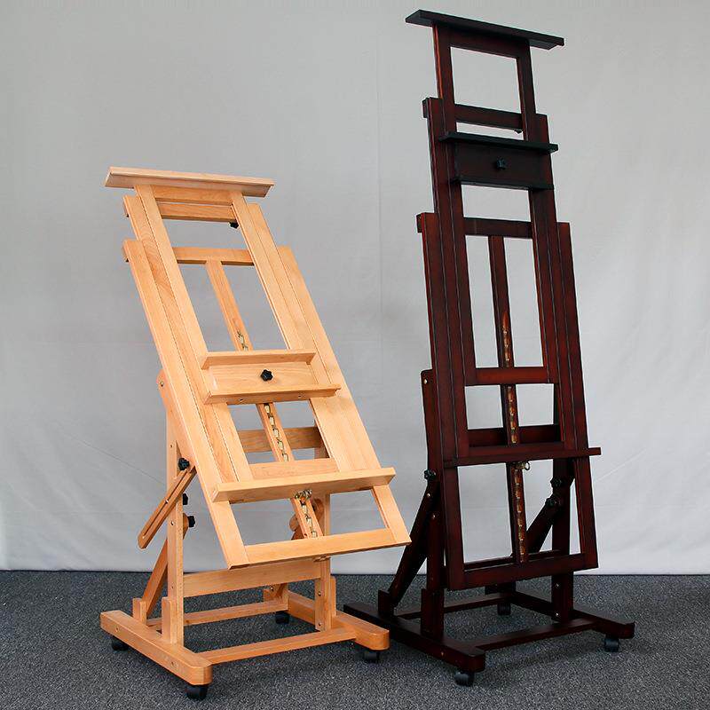 DHJ-3实木专业落地大画架美术生专用支架式可调节木质国画油画架
