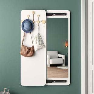 9sa实木隐形穿衣镜推拉关闭门厅镜子全身可遮挡壁挂暗藏式 玄关全