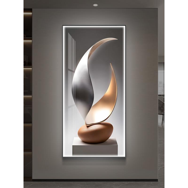 风生水起玄关装饰画客厅抽象走廊过道挂画高级感轻奢现代简约壁画