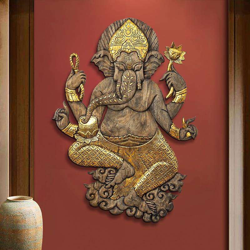 东南亚风格装饰品灯画画泰式按摩店装饰画画泰国佛像挂画画发光画