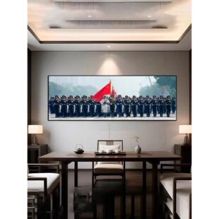 国之脊梁三军装饰画中国仪仗队装饰画办公室背景墙挂画走廊壁画