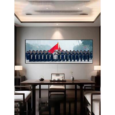 国之脊梁三军装饰画中国仪仗队装饰画办公室背景墙挂画走廊壁画