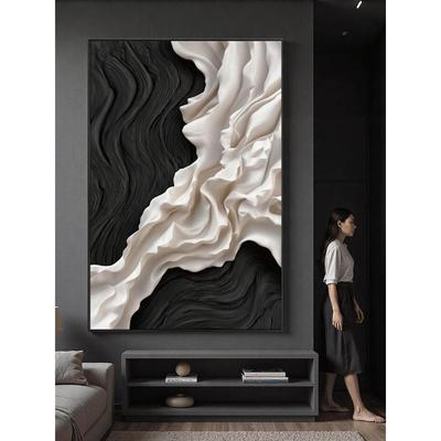 黑白山岳现代意式客厅装饰画落地沙发背景简约玄关挂画抽象墙壁画