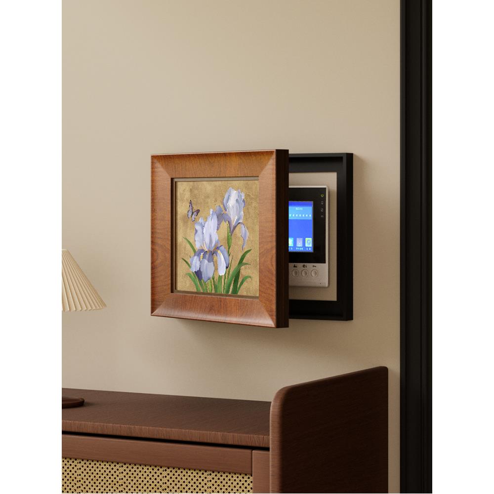 免打孔可视电话门铃遮挡装饰推拉小尺寸洞口入户门禁家用客厅挂画