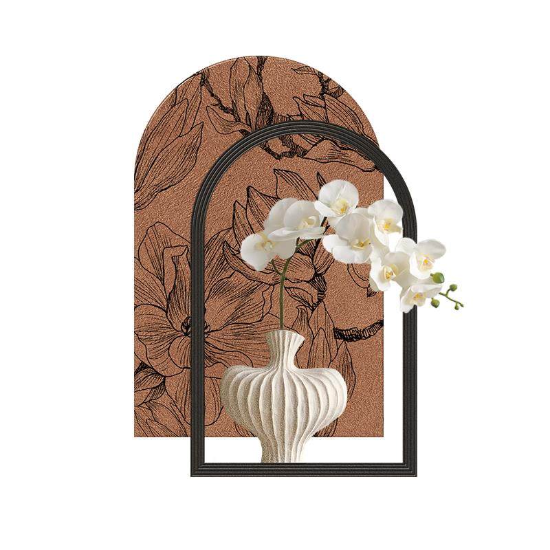 中古风餐厅装饰画法式复古客厅卧室挂画高级感玄关花卉发光壁灯画