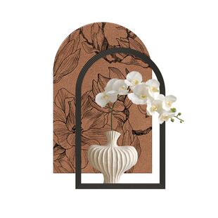 中古风餐厅装饰画法式复古客厅卧室挂画高级感玄关花卉发光壁灯画