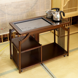 新中式 速发新品 茶桌家用小茶台简约办公室带轮茶几Q烧水壶一体茶