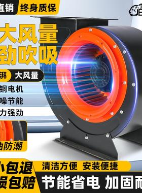 外转子离心风机220v厨房专用排烟380v工业强力大功率蜗牛式排风机