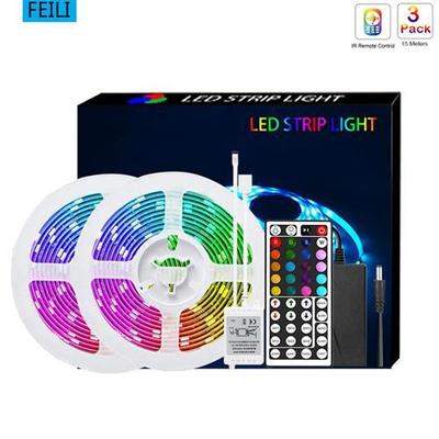 LED灯带套装RGB防水七彩V遥控键控制器灯条套装家居灯