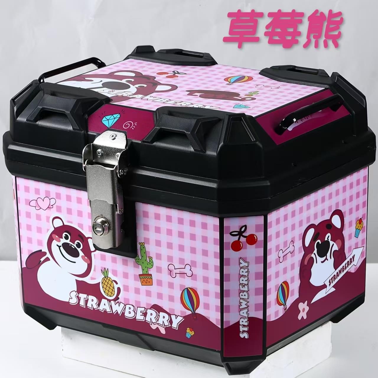 摩托车尾箱电动车后备箱卡通哆啦A梦悟空草莓熊马里奥特价PP