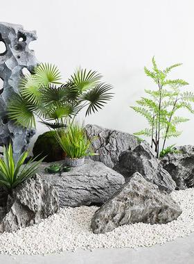 玻璃钢假山户外大型石头软装造景室内花园庭院室外鱼池缸装饰摆件