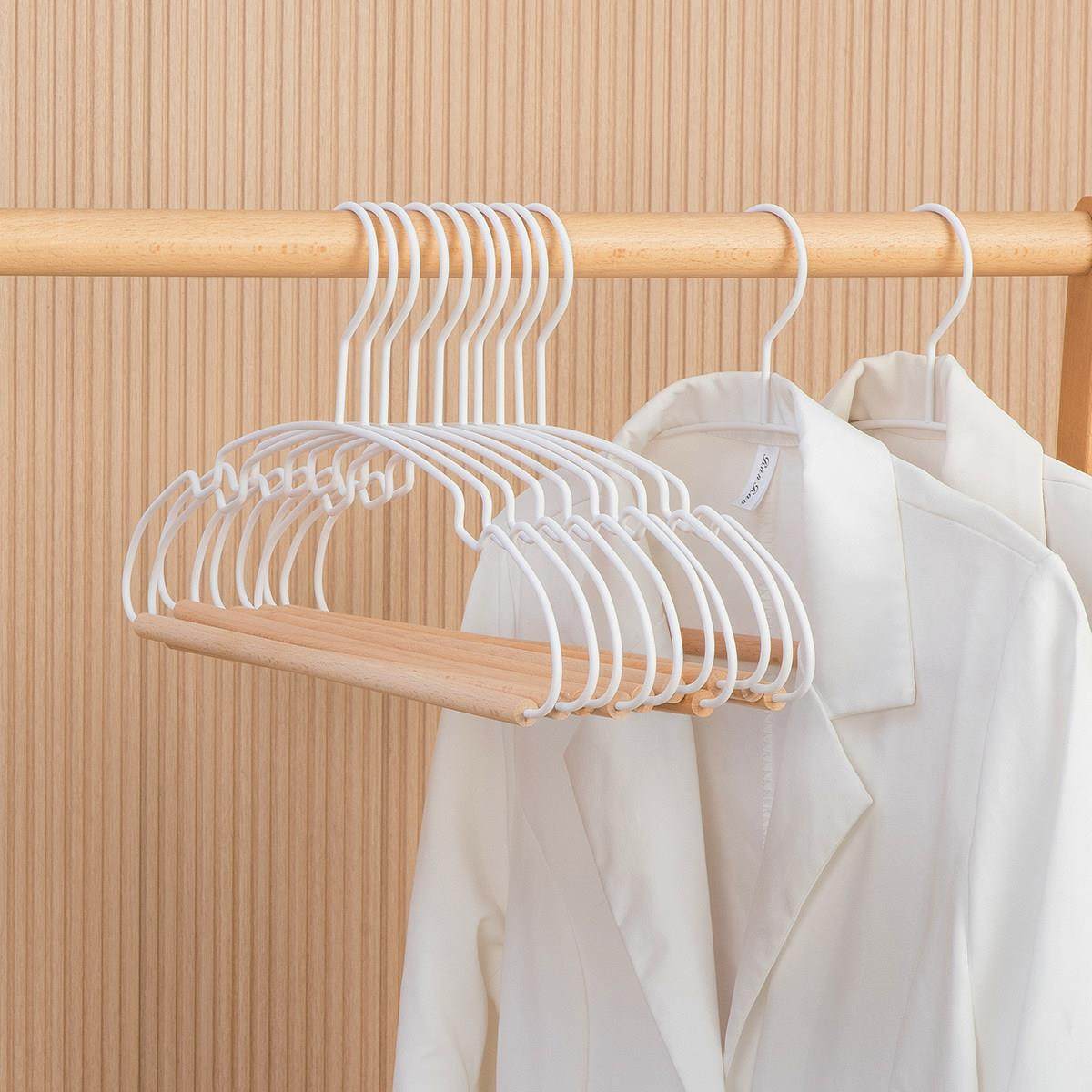 金属铁艺无痕衣架服装店内衣内裤木质衣服架酒店衣橱实木衣挂裤架,收纳整理,木质衣架,淘宝优惠券,粉丝福利购,淘宝优惠卷