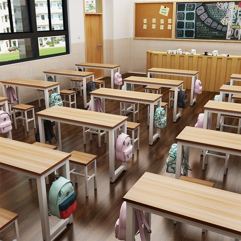 学校辅导班中小学生课桌椅厂家直销单双人培训桌椅组合书桌活动桌