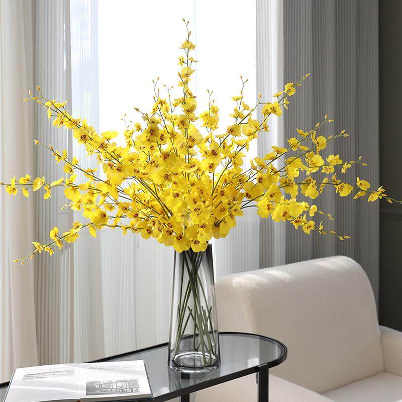 高品质黄色跳舞兰彷真花束假花客厅酒店餐桌摆设轻奢花艺摆件装饰,家居饰品,仿真花/假花,淘宝优惠券,粉丝福利购,淘宝优惠卷