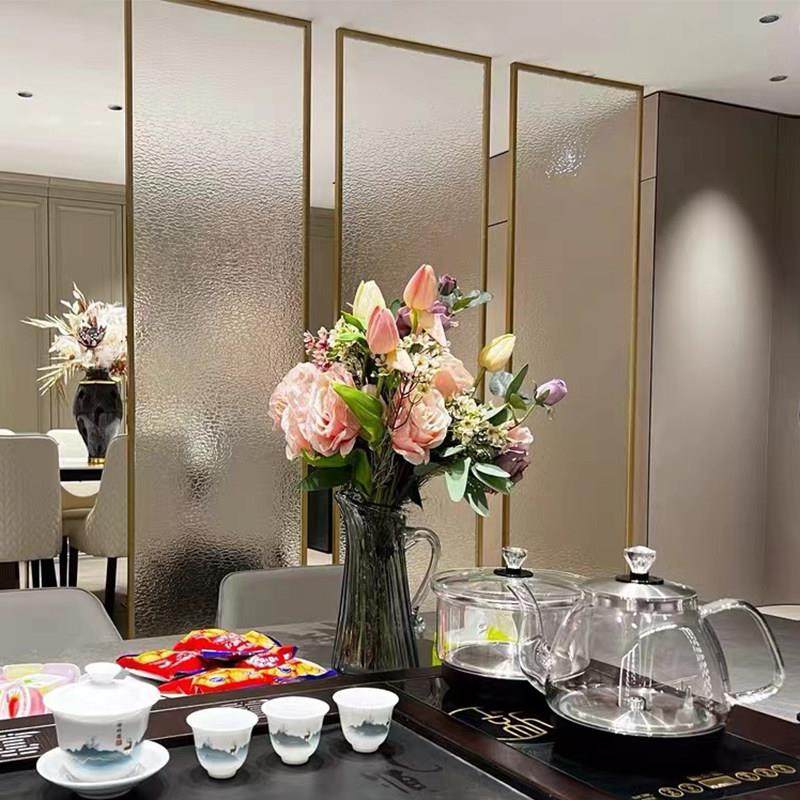 屏风隔断客厅2025新款钢化玻璃隔断简约现代不锈钢卫生间半墙屏风