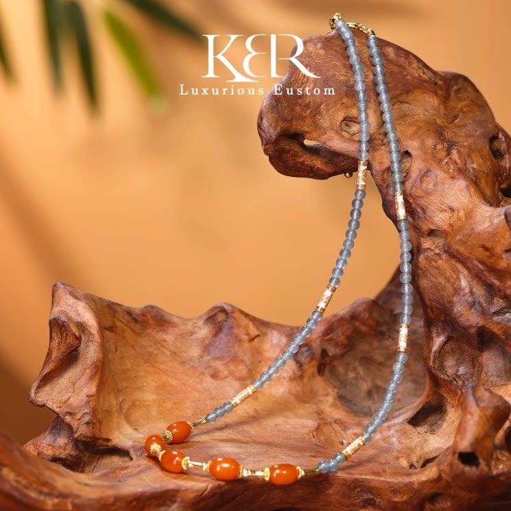 【新年珠宝节】新款天然A货翡翠枣珠蜜蜡项链简约百搭KBR50613001