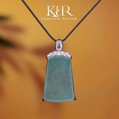 【珠宝节专享】天然A货翡翠无事牌吊坠挂坠简约百搭款KBR50525001