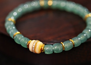 KBR51206004 天然A货冰种翡翠桶珠手串设计感百搭款 新年珠宝节