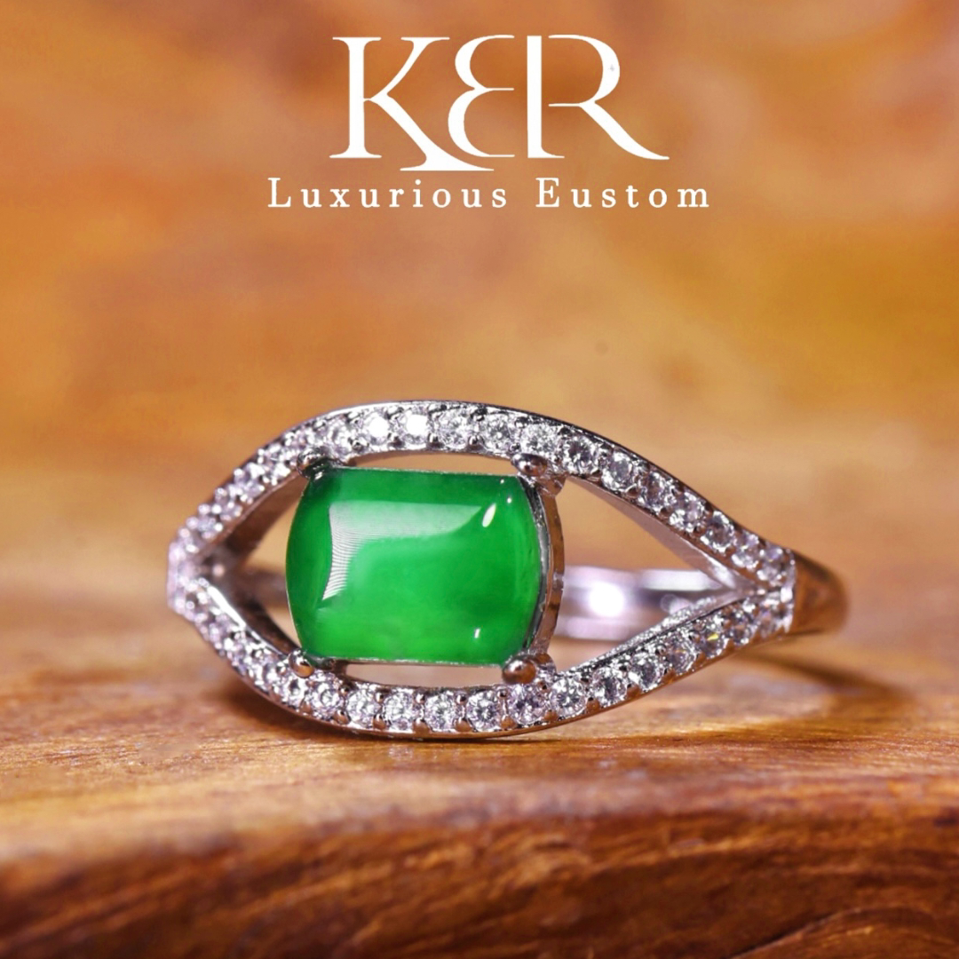 【新年珠宝节】天然A货翡翠开口戒指百搭气质JJCC51030001