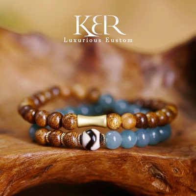 【珠宝节专享】新款天然A货翡翠虎牙珠珠手链双圈手串 KBR0628004