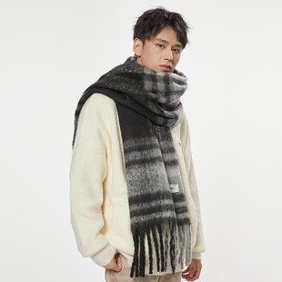 慵懒英伦风百搭围脖情侣保暖披肩男秋冬 韩版 格子围巾女冬季 新款