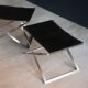 P1折叠凳子不锈钢轻奢马扎凳折叠椅脚凳阳台皮革小板凳可叠放
