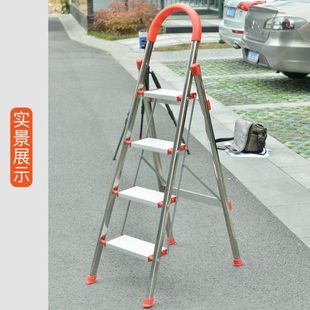 室内楼梯铝合金子爬多功能不锈钢家用梯伸缩扶梯折叠加厚人字梯