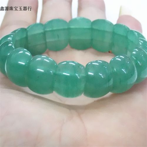 民族风天然东陵玉浅绿q手串翠绿色手排手链松紧 玉手链手排女款