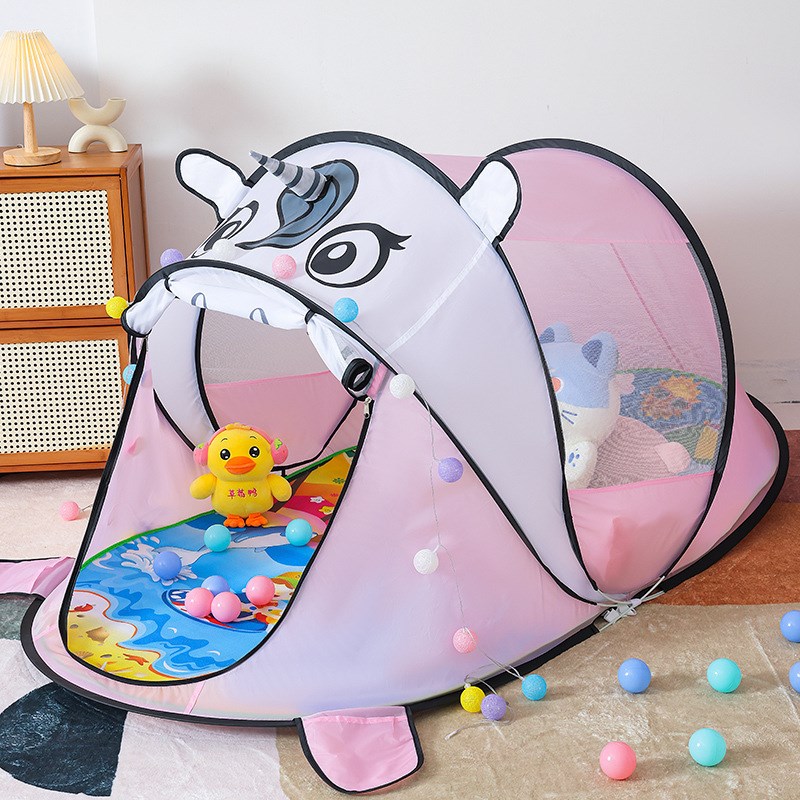 儿童简易沙滩帐篷室内便携可折叠玩具屋户外全自动速开公主游戏屋