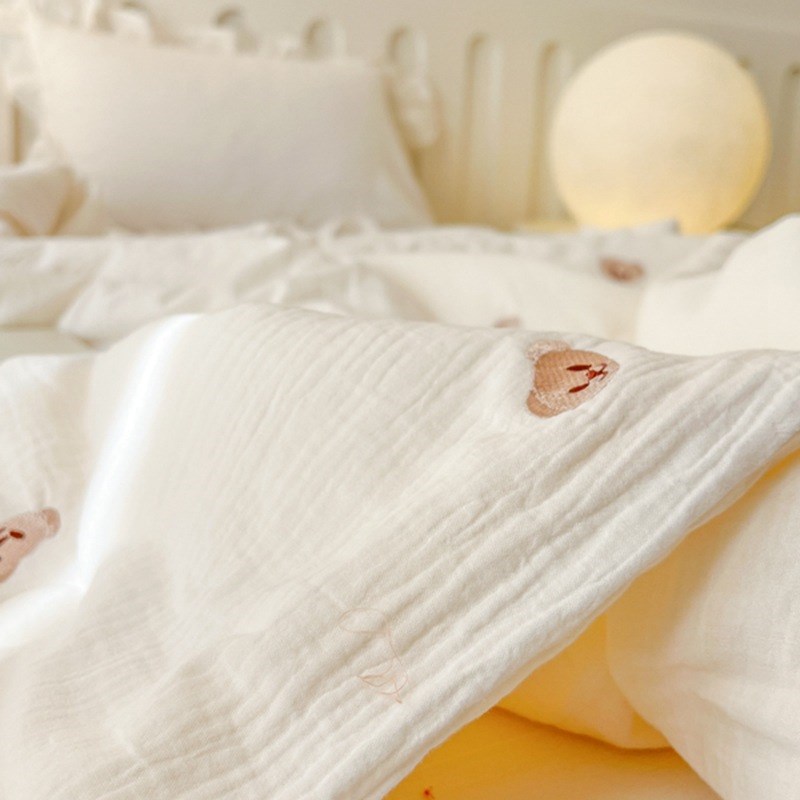 全棉双层纱纯棉刺绣款大豆夏被150*200*230cm夏凉被空调被春秋被