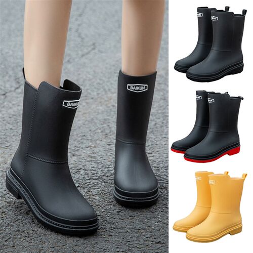 工作厨房套鞋成人女软底保暖防水鞋女雨鞋女雨Q靴网红加绒外穿四