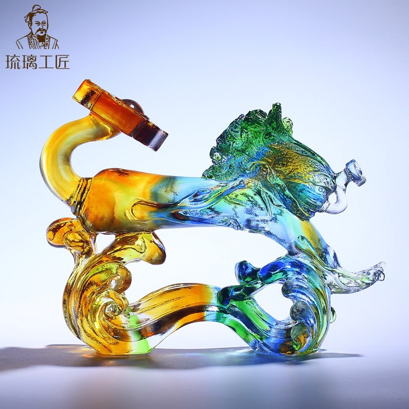 琉璃工艺品百财如意白菜摆件招财镇宅新家乔迁礼物创意实用艺术品