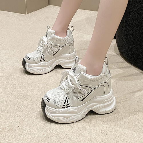 老爹鞋女2025春季新款时v尚网红超火休闲鞋子百搭厚底内增高小白