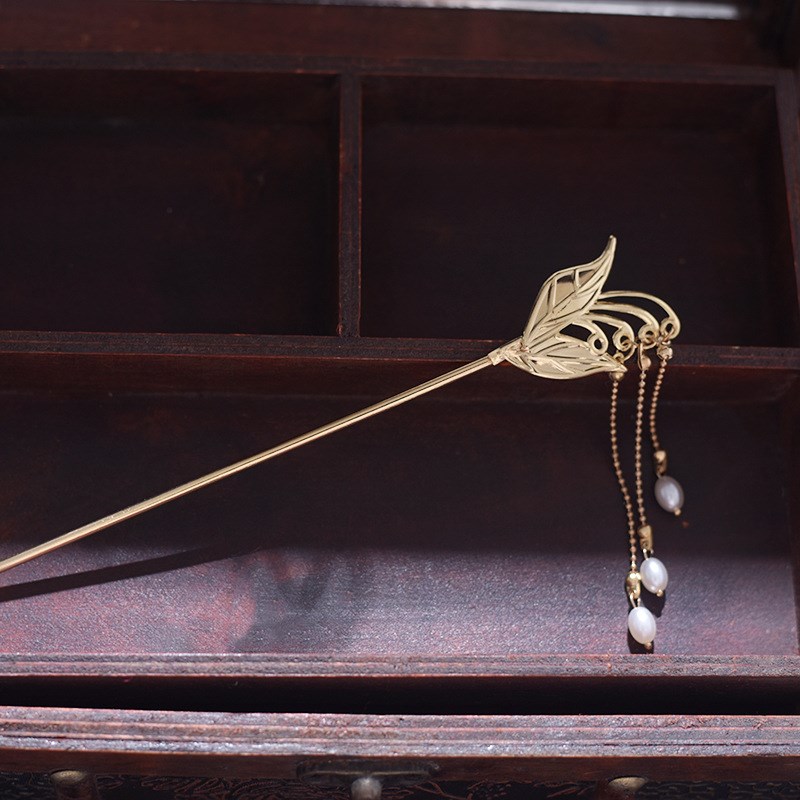 汉服套装女古风发冠簪子古代后压发簪子宫廷流苏发饰合金步摇配饰