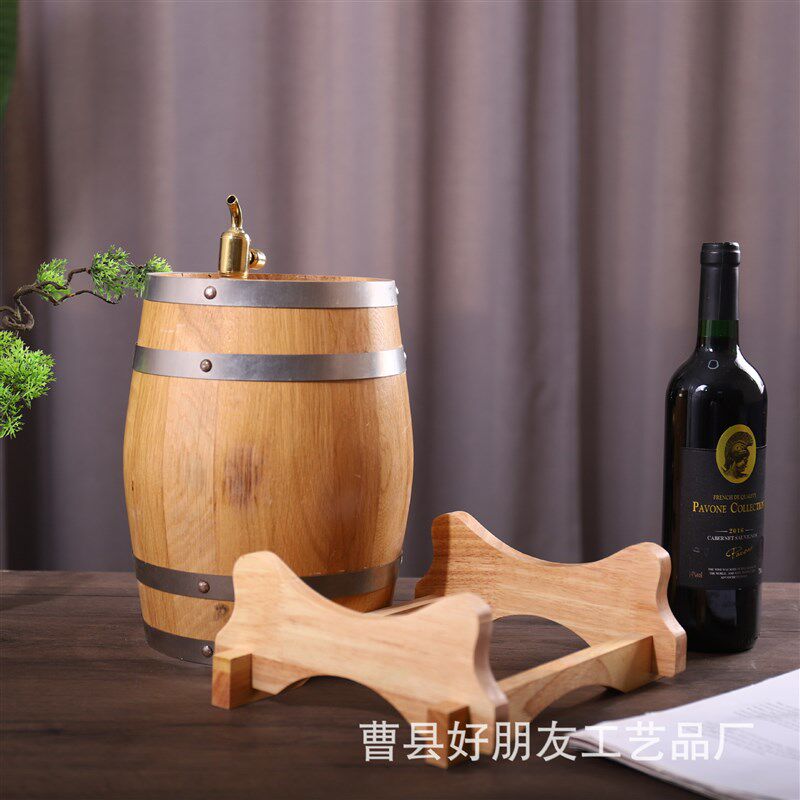 红酒桶装饰木质多功能啤酒桶包装容器创意卧式原木色橡木桶
