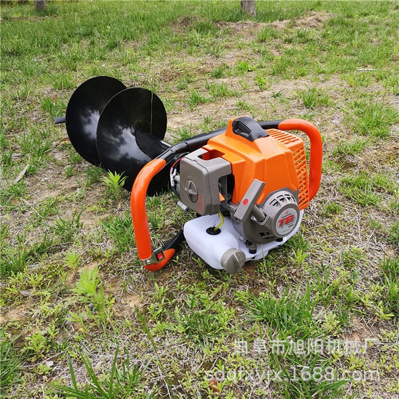 63CC汽油植树挖坑机手提式大功率地钻机园林栽树单人便携式种植机