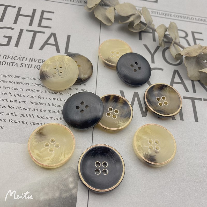 3D打印四眼铁锅型树脂扣衬衫大衣风衣服装饰品装饰纽扣直销配件