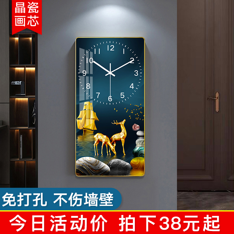 钟表挂钟客厅2022新款时尚简约北欧装饰画时钟Q挂墙静音石英钟家图片