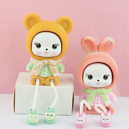 卡通熊兔吖情侣娃娃客厅卧室家居桌面摆件汽车内饰公仔生日礼物