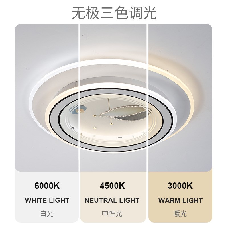 创意装饰画吸顶灯新中q式简约大气餐厅卧室灯360度发光圆形灯具图片