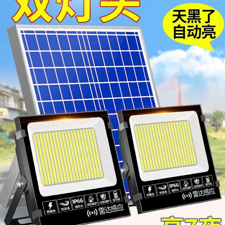 太阳能户外灯庭院超亮室内外一拖二人体感应10000瓦防水照明路灯