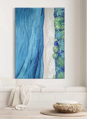 《夏日海滨》蓝色抽象客厅装饰画地中海风格高端大海风景艺术挂画