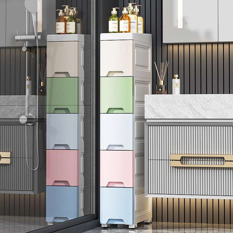 14/18/25cm夹缝收纳柜抽屉式带轮窄缝多层整理柜多层缝隙储物柜子