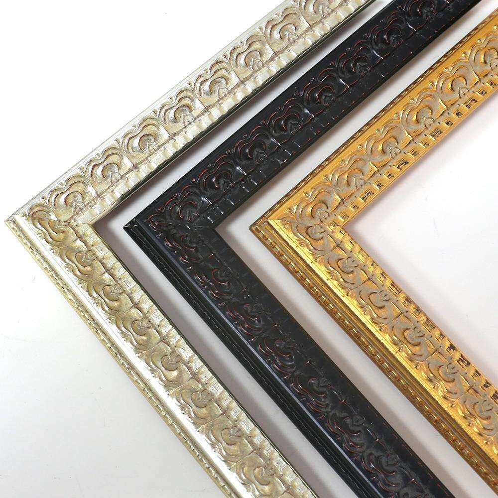 美式实木画框油画相框镜框外框松木贴箔装裱线条挂墙美式实木相框