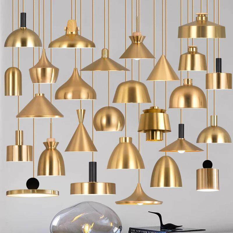 餐饮专用轻奢工业风金色店铺商用灯罩餐厅火锅店酒店单头聚光吊灯