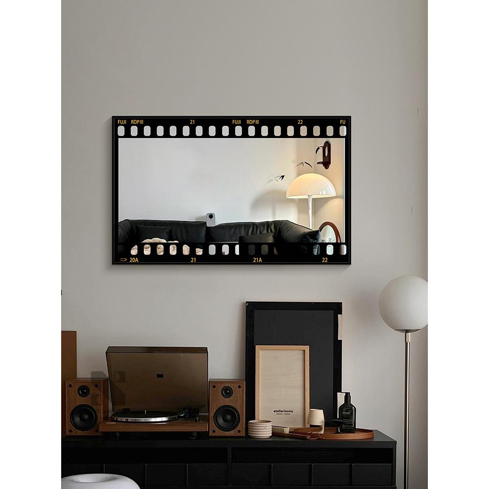 《胶片》轻法式艺术创意镜子装饰画高级感怀旧客厅镜面挂画餐厅画