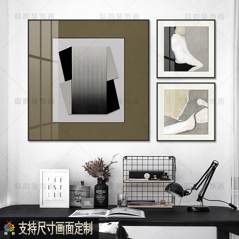 样板间餐厅软装装饰画现代简约高级感墙壁画客厅室内家居组合挂画图片