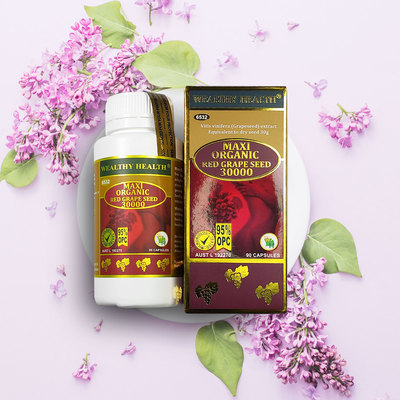 保税 原装进口WealthyHealth澳洲富康特强红葡萄籽精华30000/90粒