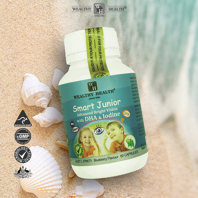 Wealthy Health澳洲富康儿童鱼油Omega3DHA活脑蓝莓素60粒